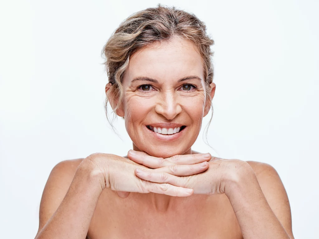 close up portrait of smiling woman with blonde hai 2026 03 25 03 59 10 utc